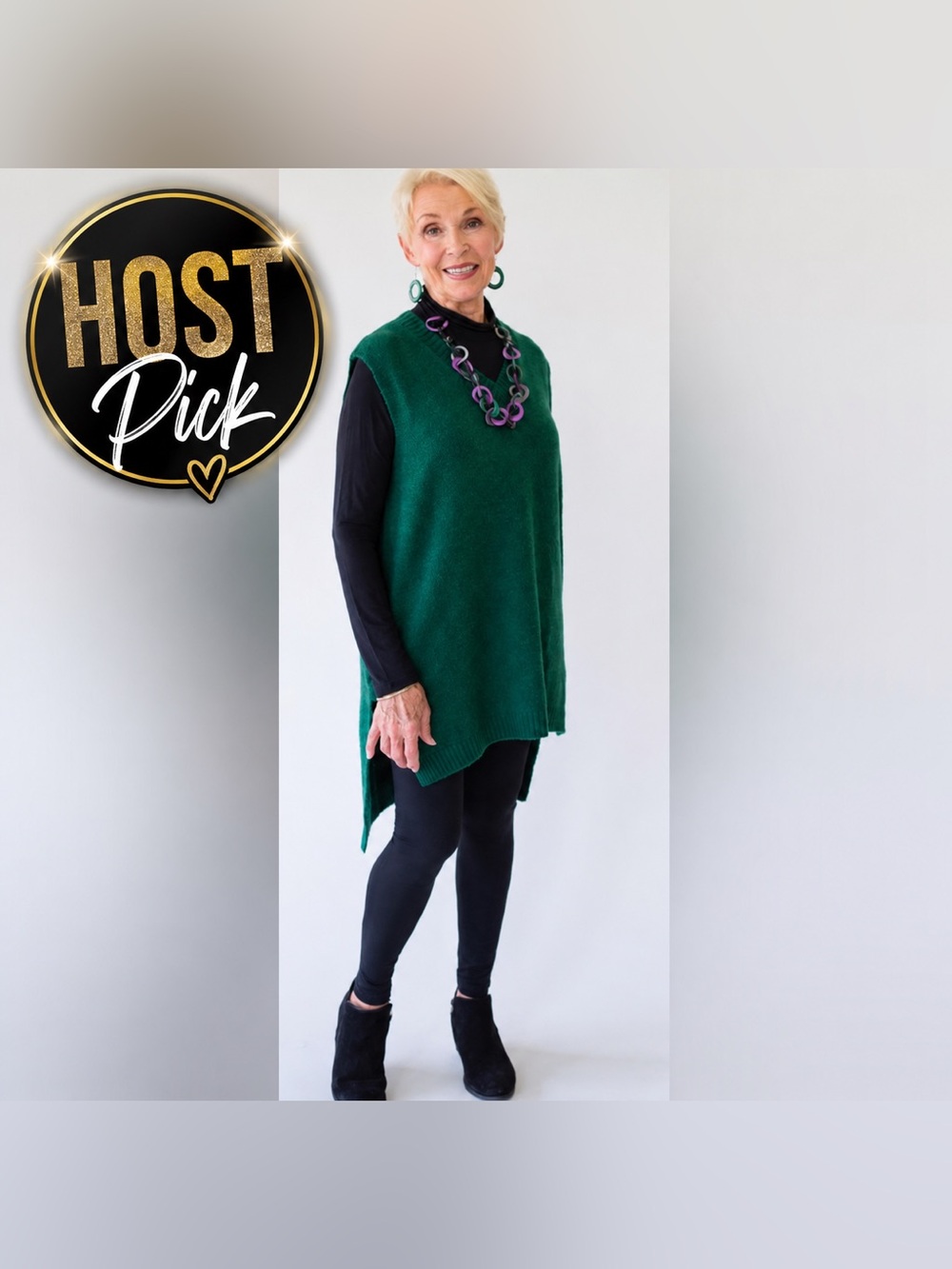 Aria All Day Long Sweater Vest Green